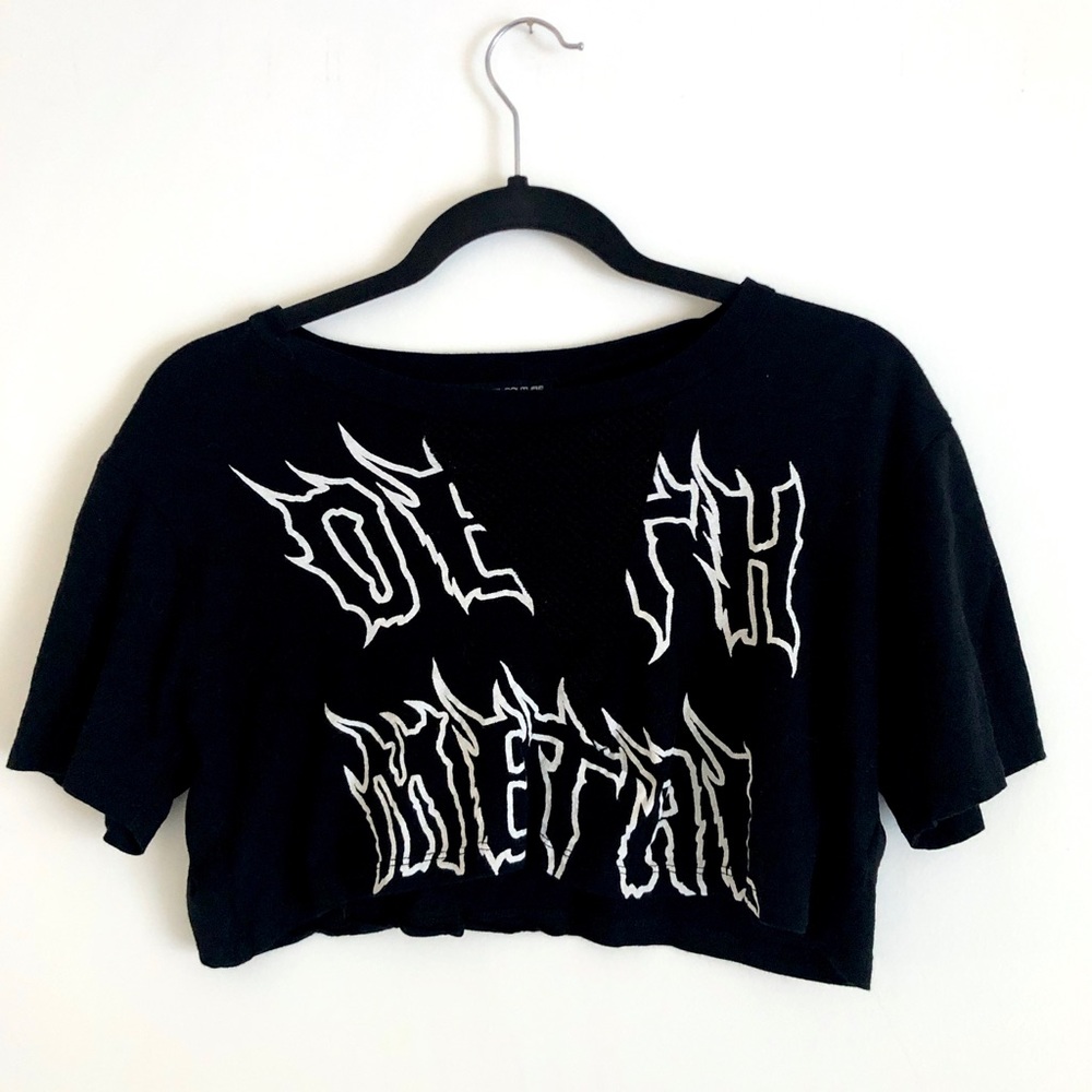 Rock Rose Couture Death Metal Mesh Crop Top